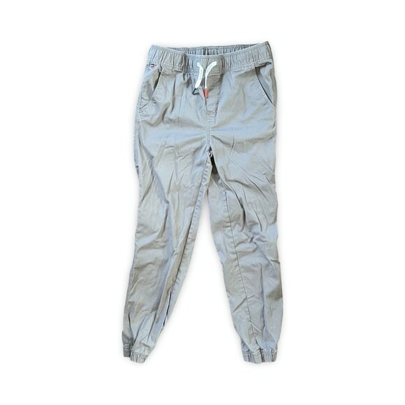Tommy Hilfiger Boys Jogger Pants Stretch Bottom Logo Draw String Gray Size XL 20 - Picture 1 of 9